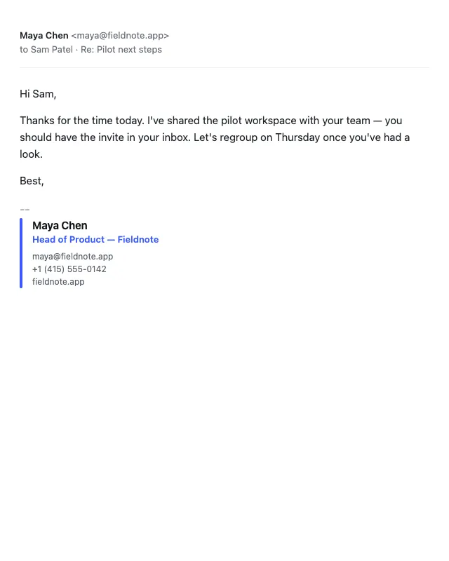 Accent bar email template preview