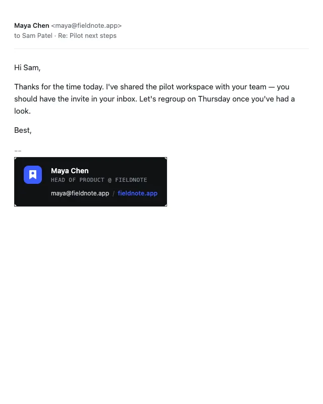 Dark card email template preview