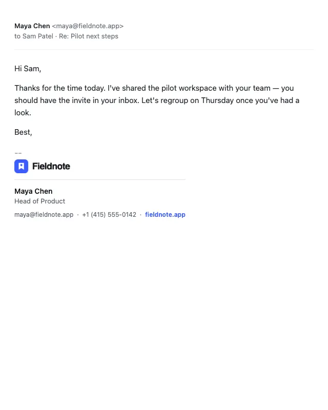 Stacked logo email template preview